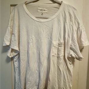 THE GREAT. White Short-Sleeve Pocket Tee